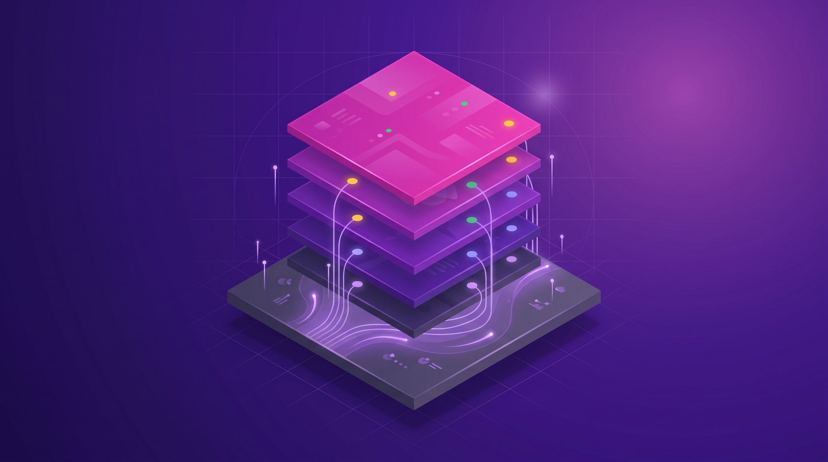 Six stacked layers of customer service training tools, with a base layer of customer feedback themes feeding upward into the five layers above it.