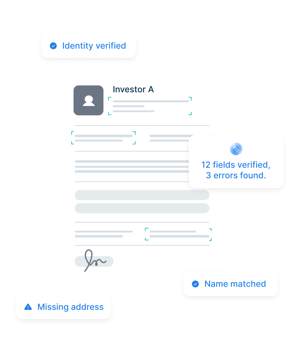 AI extracting structured investor data from an onboarding document