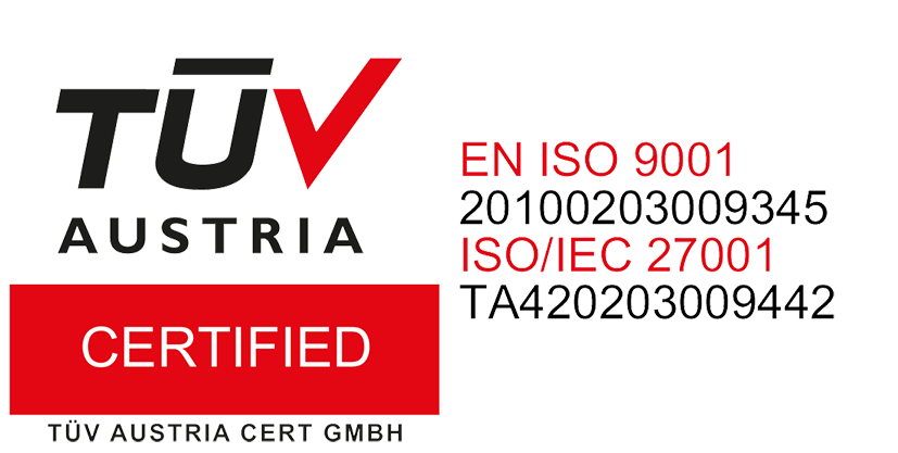TUV Austria ISO 27001 certified