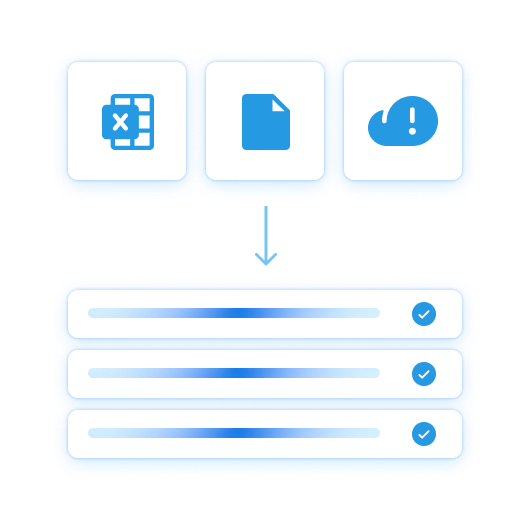 Spreadsheets, documents and uploads turned into validated data rows
