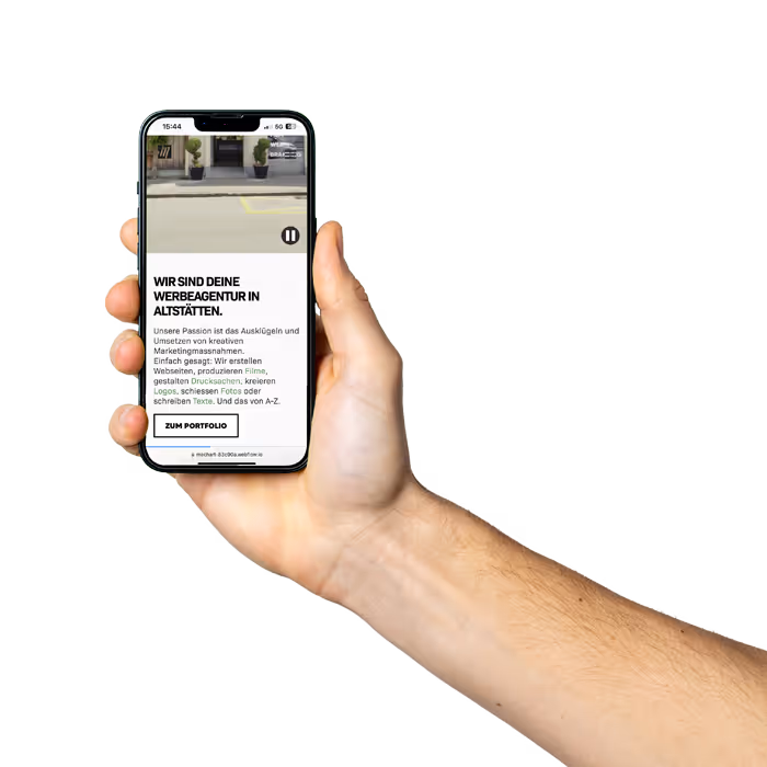 A phone held by a hand