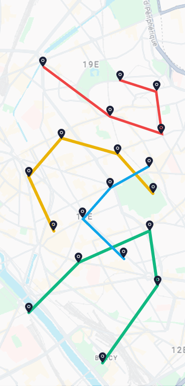 illustration d'optimisation de tournée sur stann