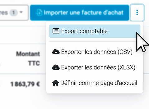 export comptable des factures d'achat dans stann