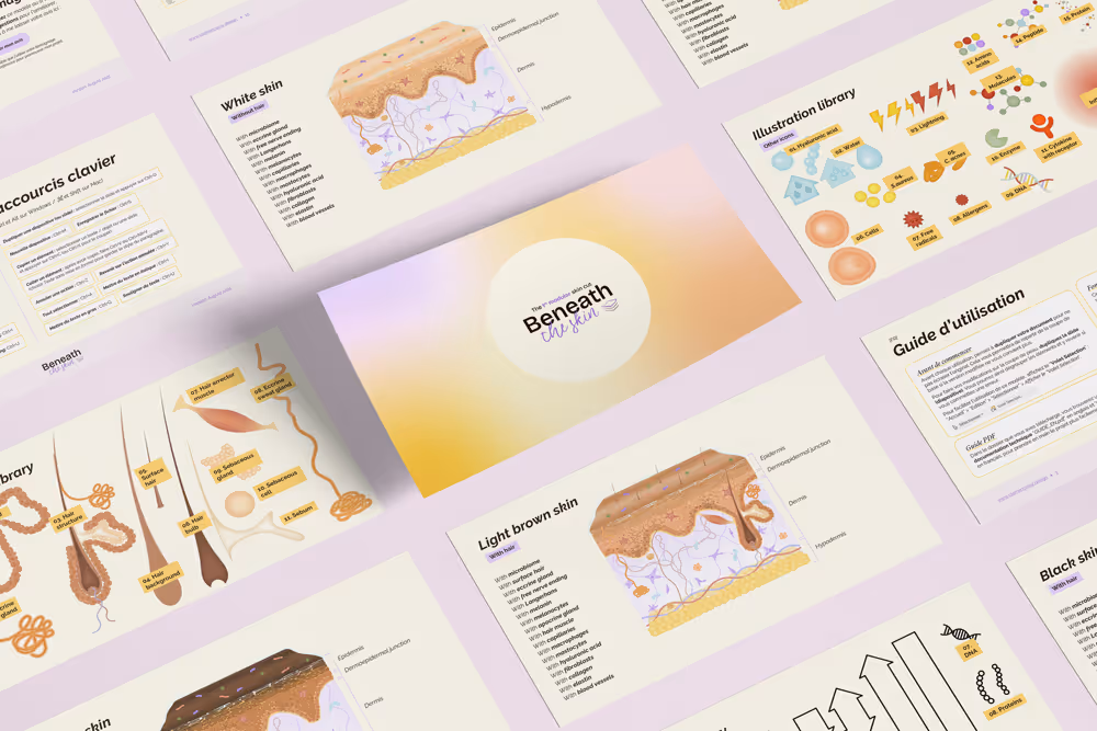 100+ slides d’illustrations modulables.