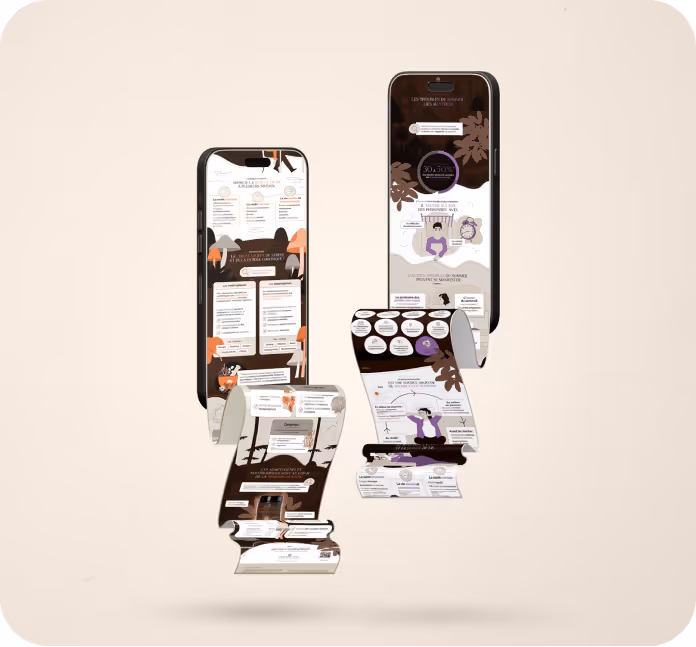 Mise en situation d'une infographie illustrée pour Nutri&Co