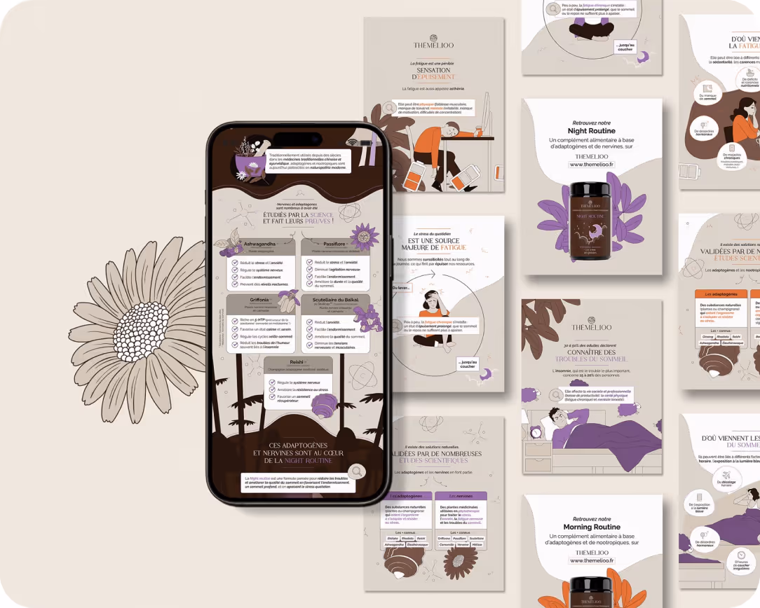 Mise en situation d'une infographie illustrée pour Nutri&Co