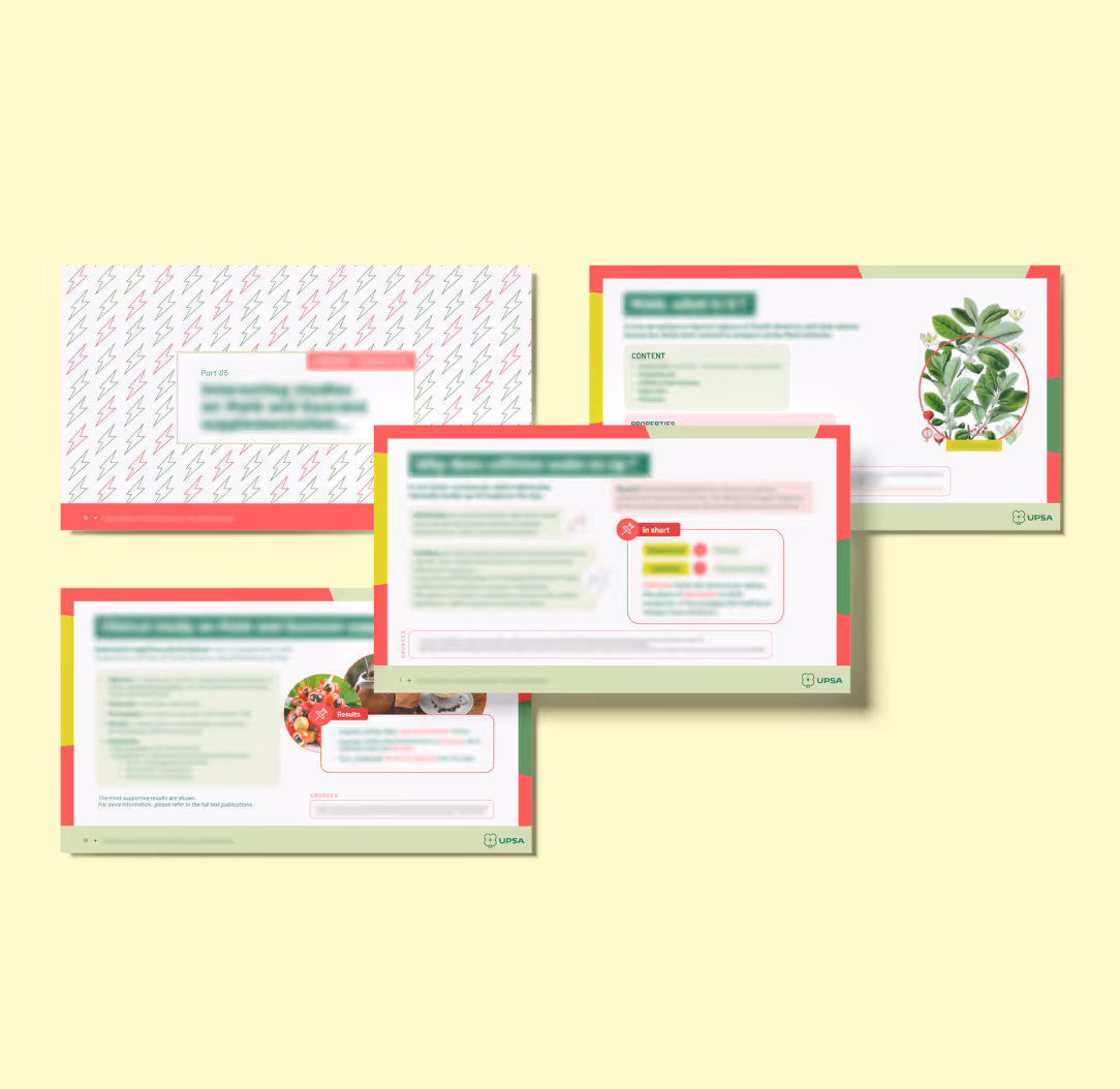 Mise en page de plusieurs formations scientifiques sur PowerPoint pour former les équipes sur les nouveaux produits.