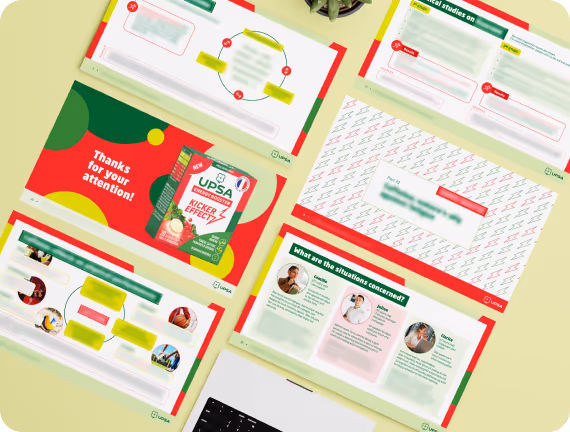 Mise en page de plusieurs formations scientifiques sur PowerPoint pour former les équipes sur les nouveaux produits.