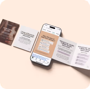 Création d’un carrousel d’une dizaine de slides pour promouvoir le lancement de l’actif Novastyne®Glow sur LinkedIn.