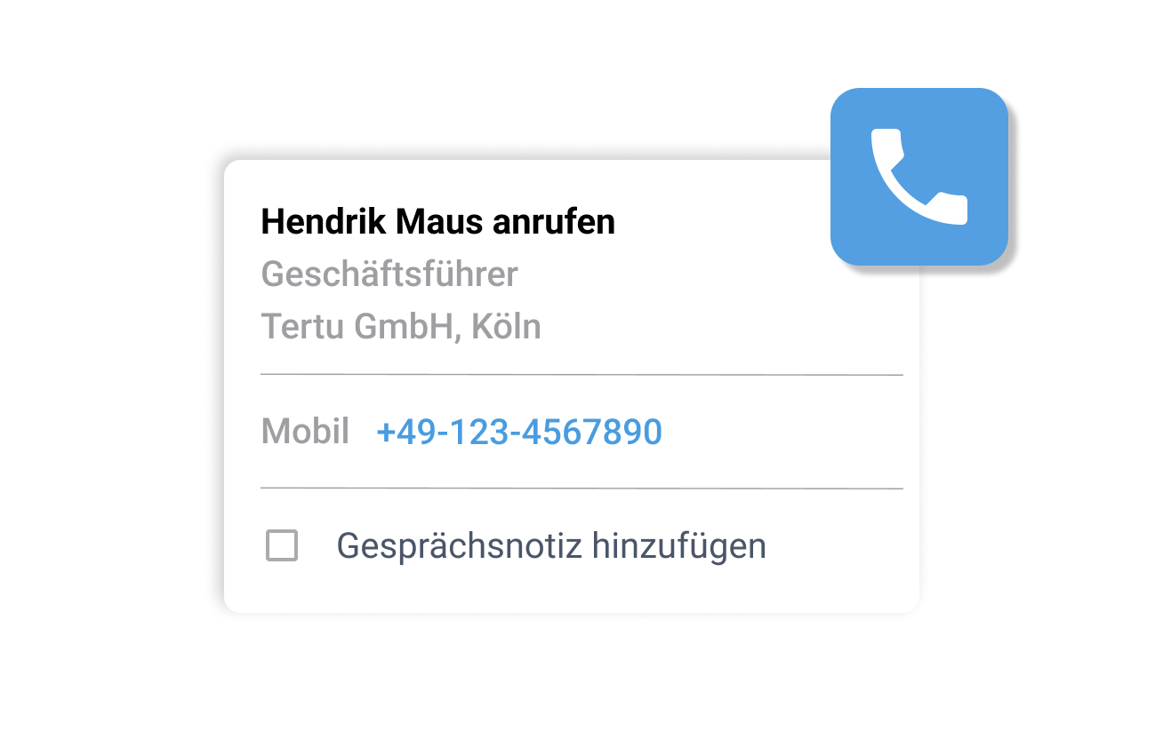 Grafik, wie man in work4all Anrufe erledigen kann