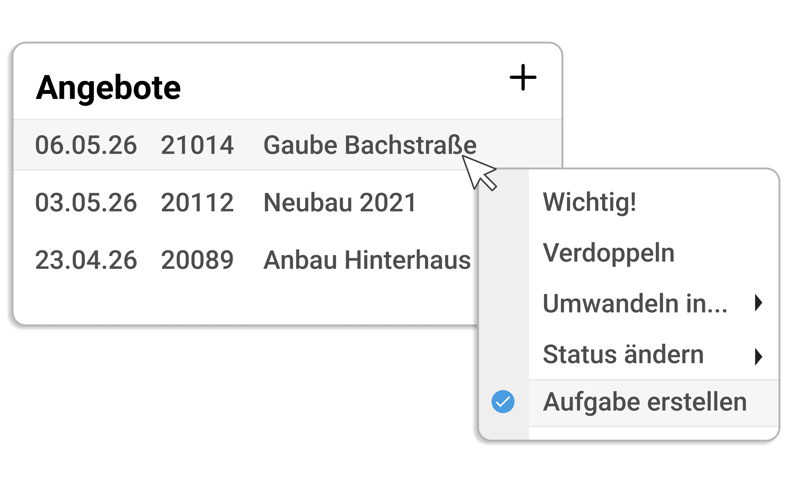 Angebot zu Aufgabe