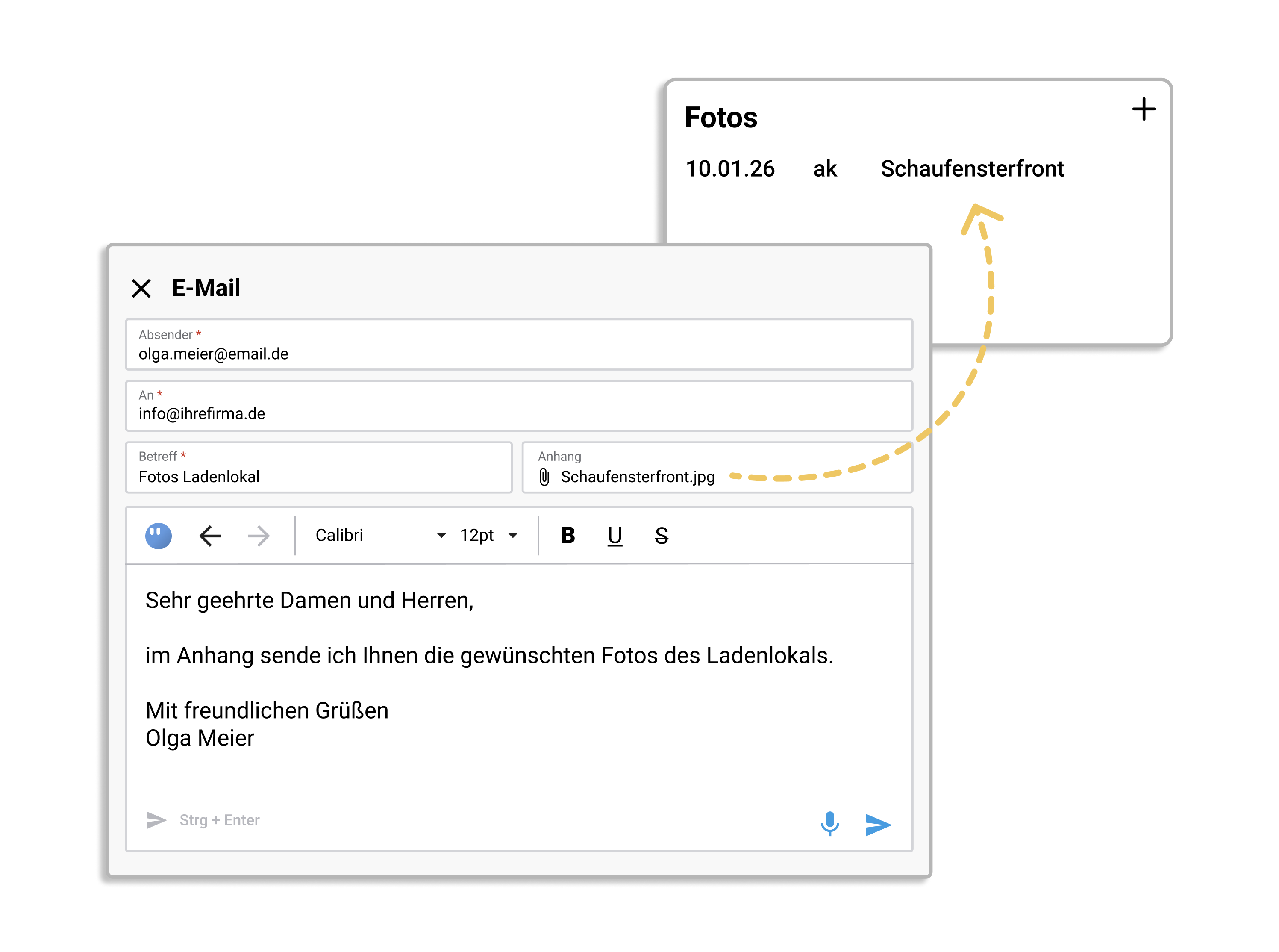 Grafik einer DMS und Dokumentenvorlage in work4all
