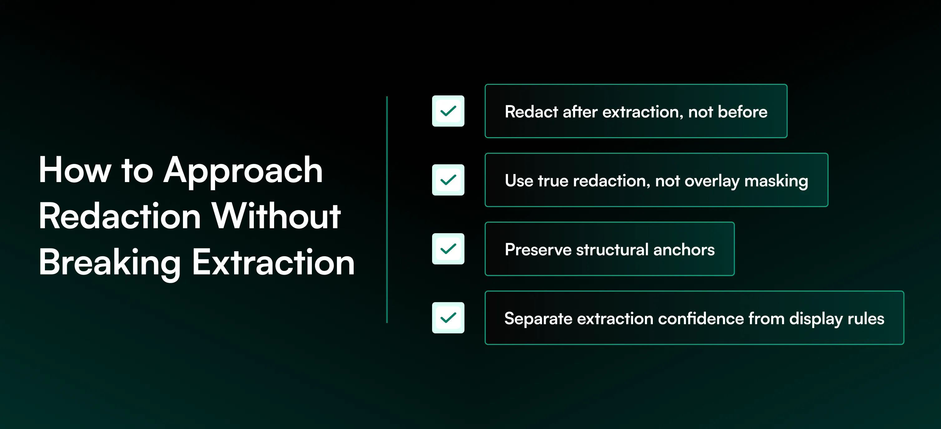Learn how redaction in IDP protects sensitive data without disrupting OCR, extraction accuracy, document linking, or straight-through processing.
