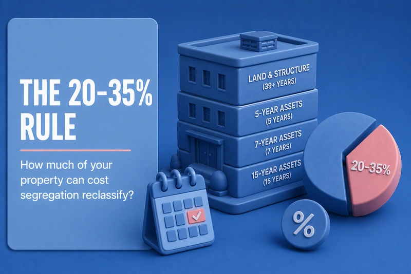 Typical cost segregation reclassification range of 25 to 45 percent