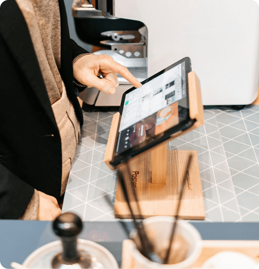 a person using a tablet