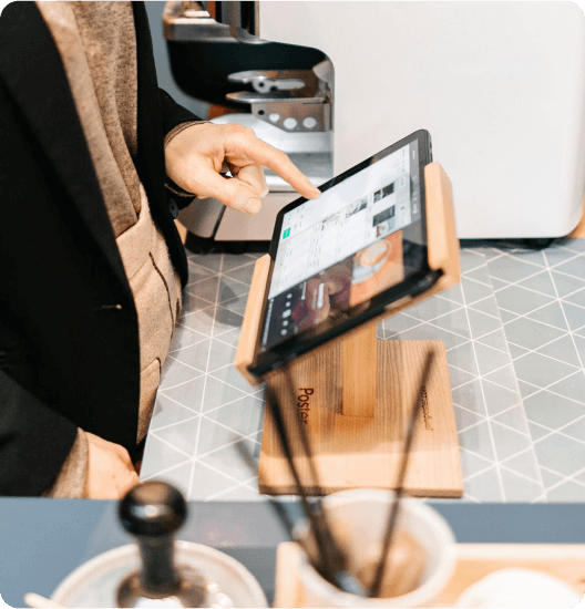 a person using a tablet