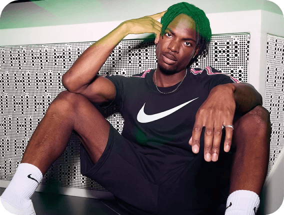 a man with Nike clothing 