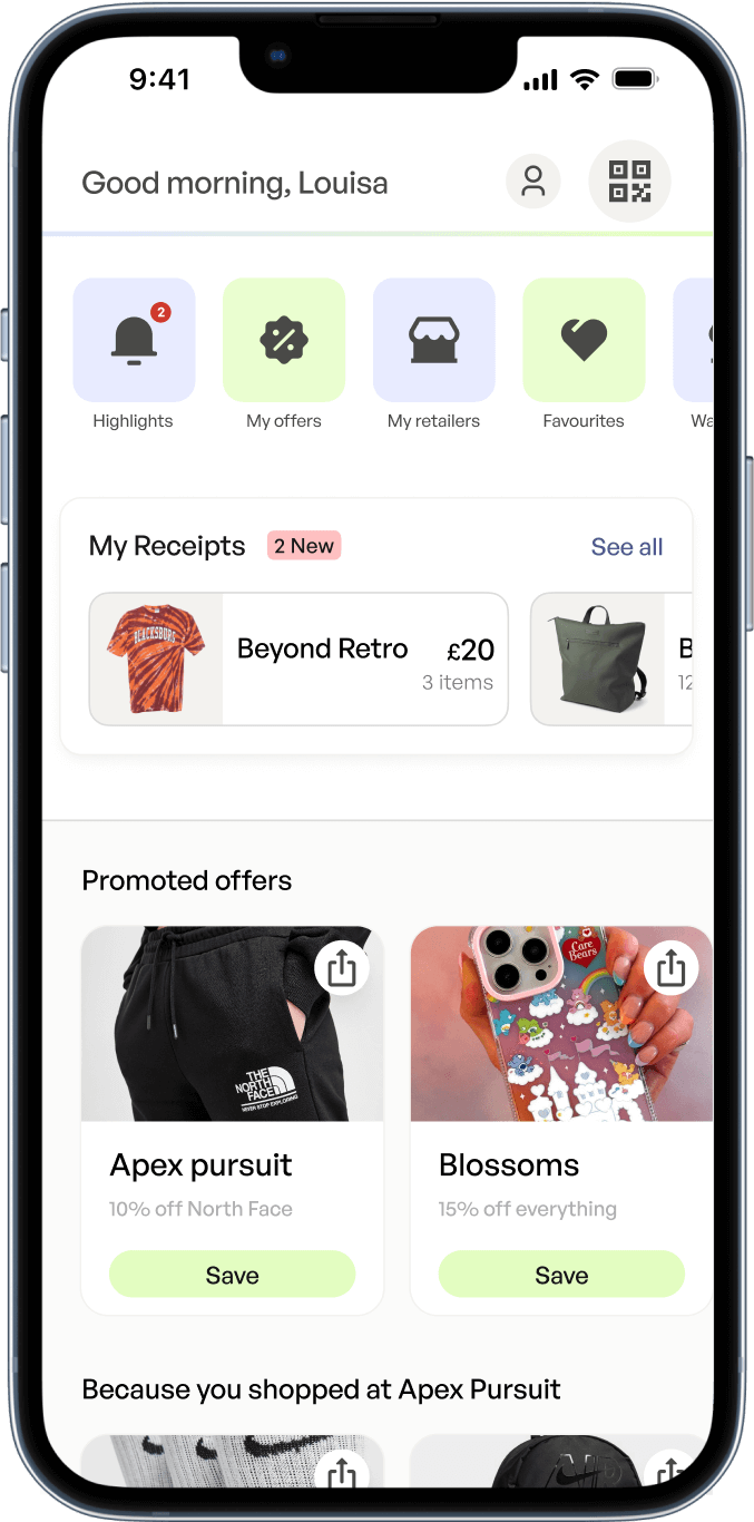 The dashboard from Slip's app