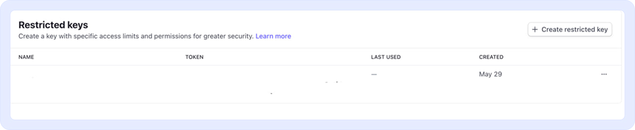 Copy the restricted key and past into Campaignswell