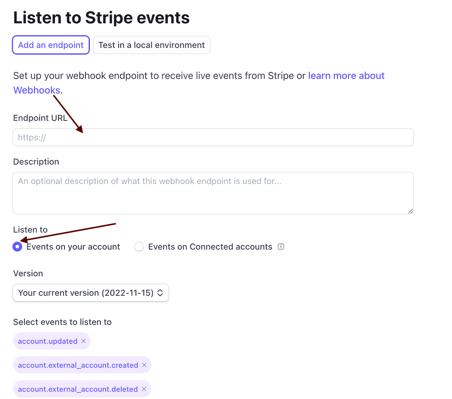 Paste the Endpoint URL provided in the Campaignswell integration documentation.