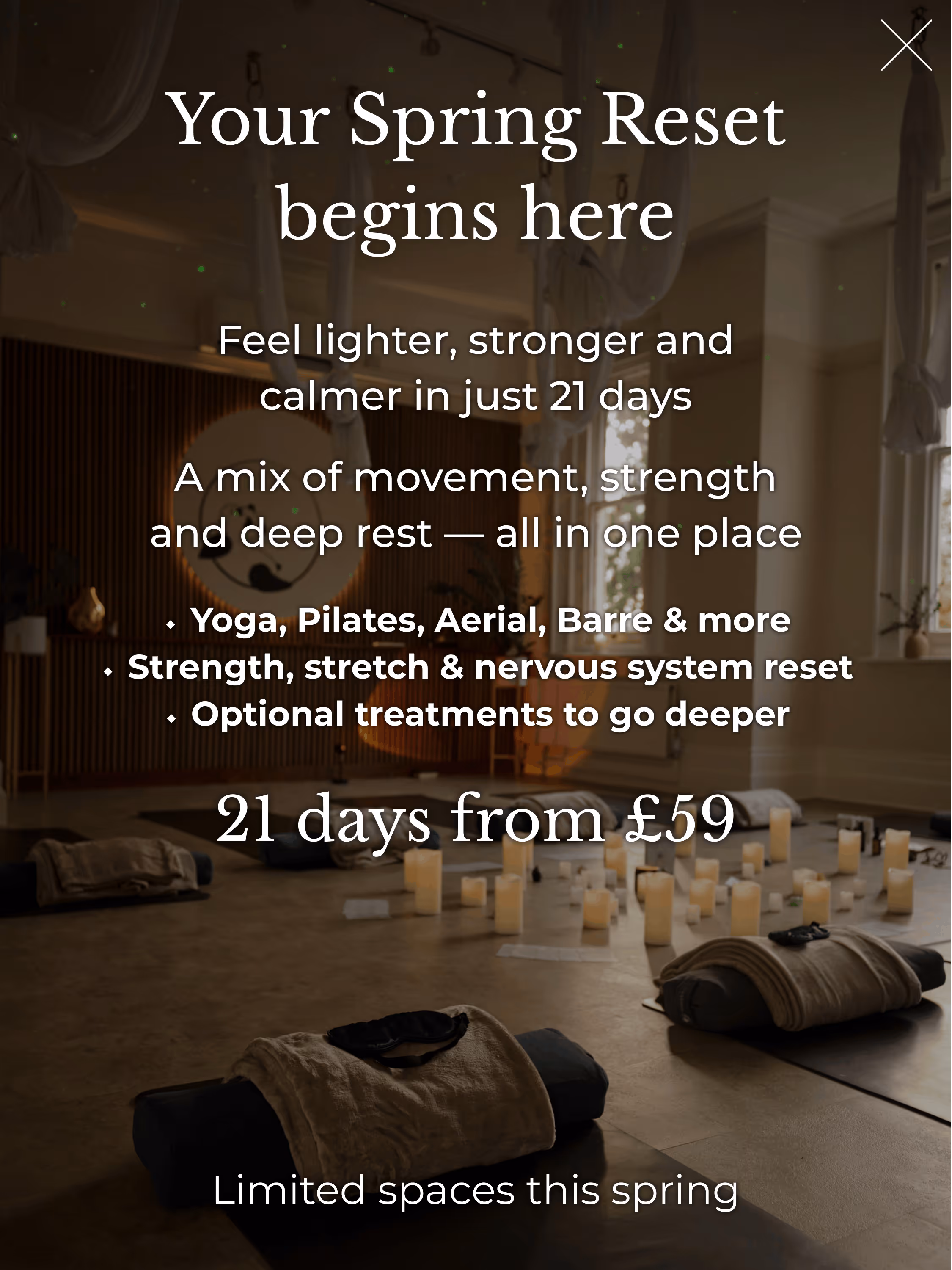 A 21-day reset to help you feel lighter, stronger, calmer and back in rhythm — through movement, rest and gentle support.