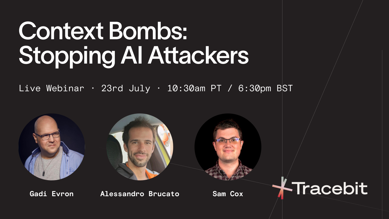 Tracebit research on context bombs - decoy strings that halt AI agents mid-attack across five frontier models