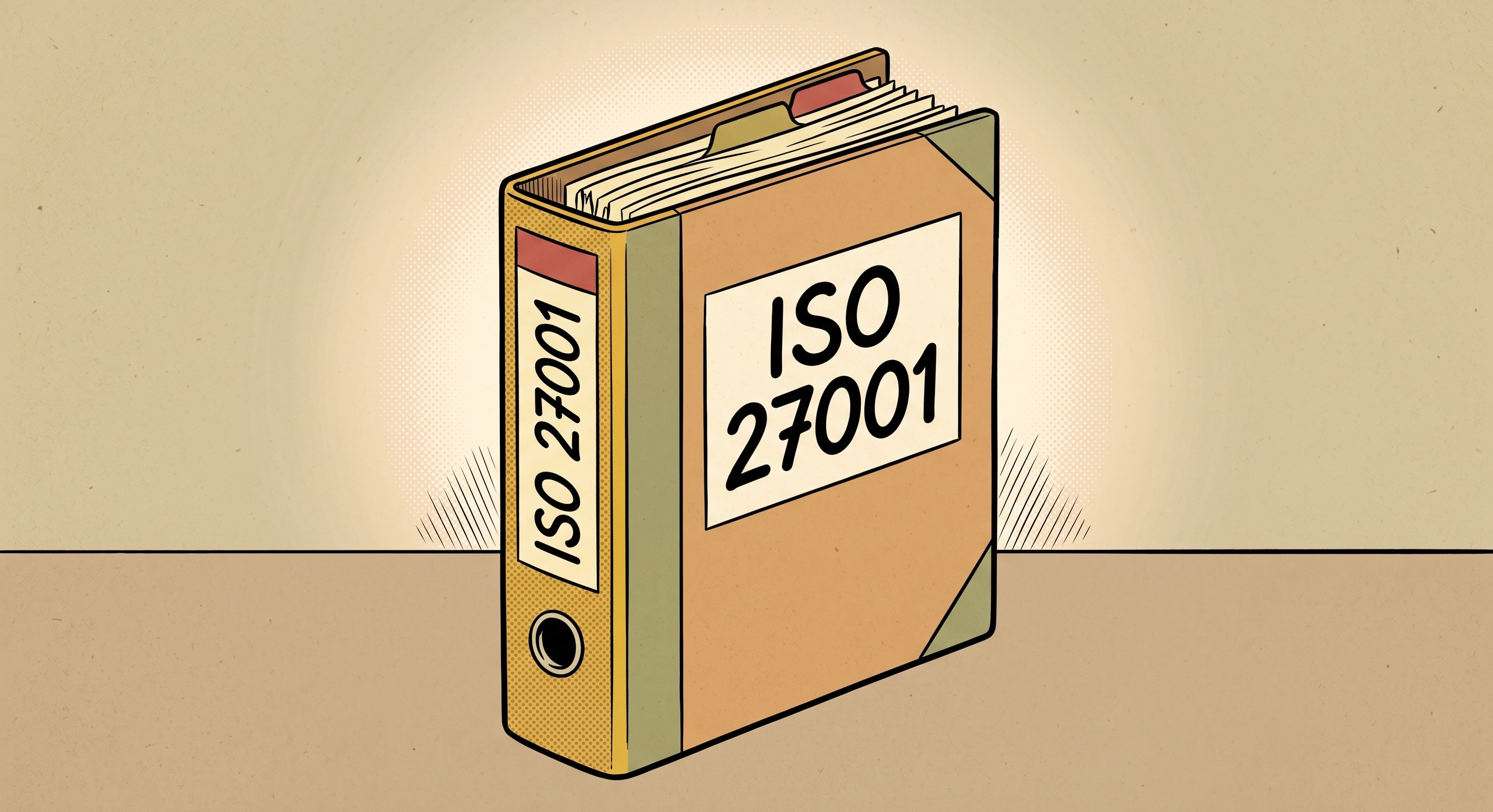 Comic-style illustration of a vault door cracking open under a security control check reading CONTROL: PRESENT, representing ISO 27001 control validation with Tracebit canaries