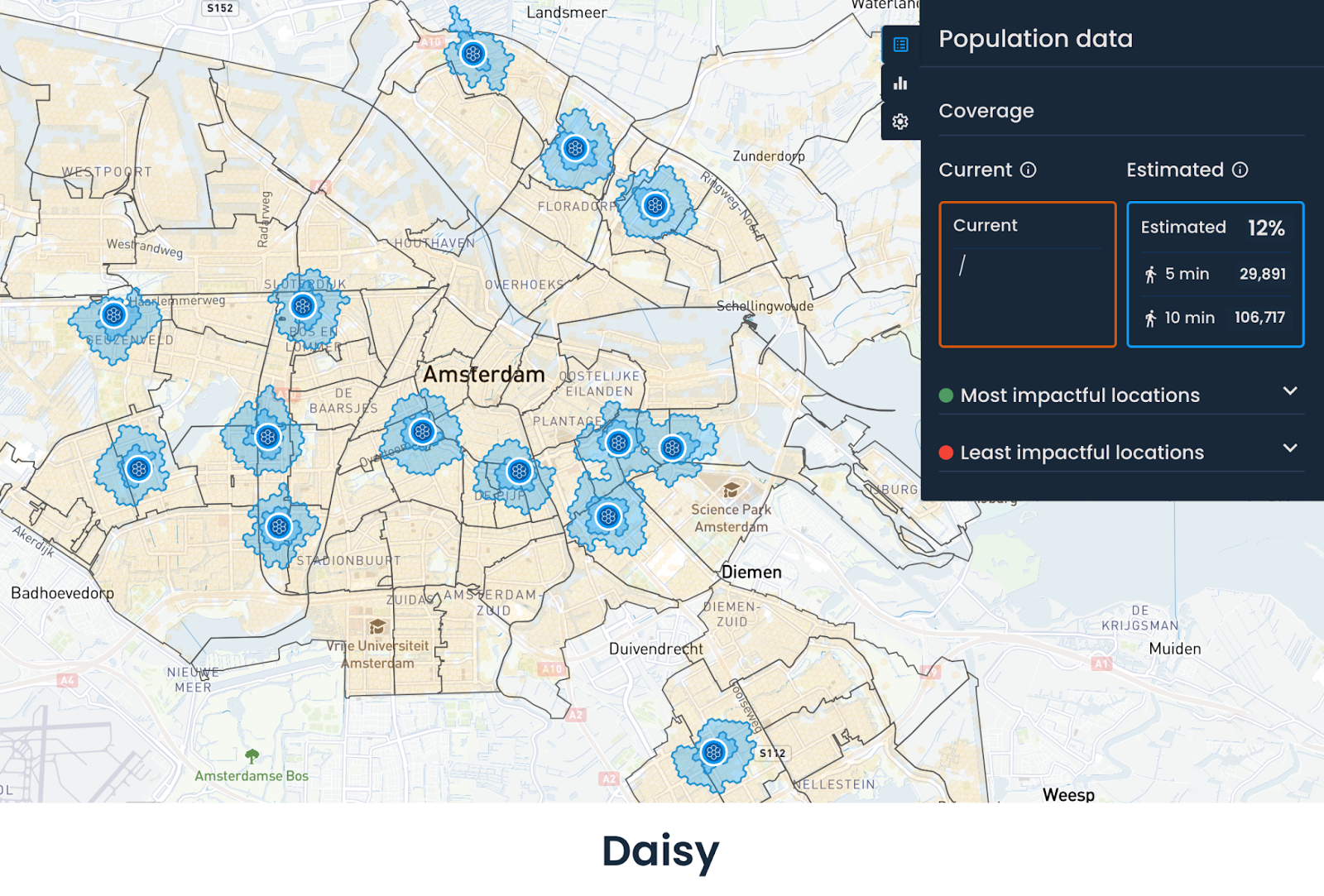 An example of spatial analysis and analysing coverage of a supermarket chain.