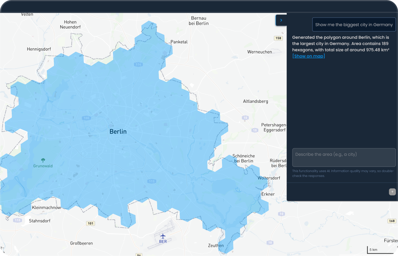 AI that generates polygons for spatial analysis