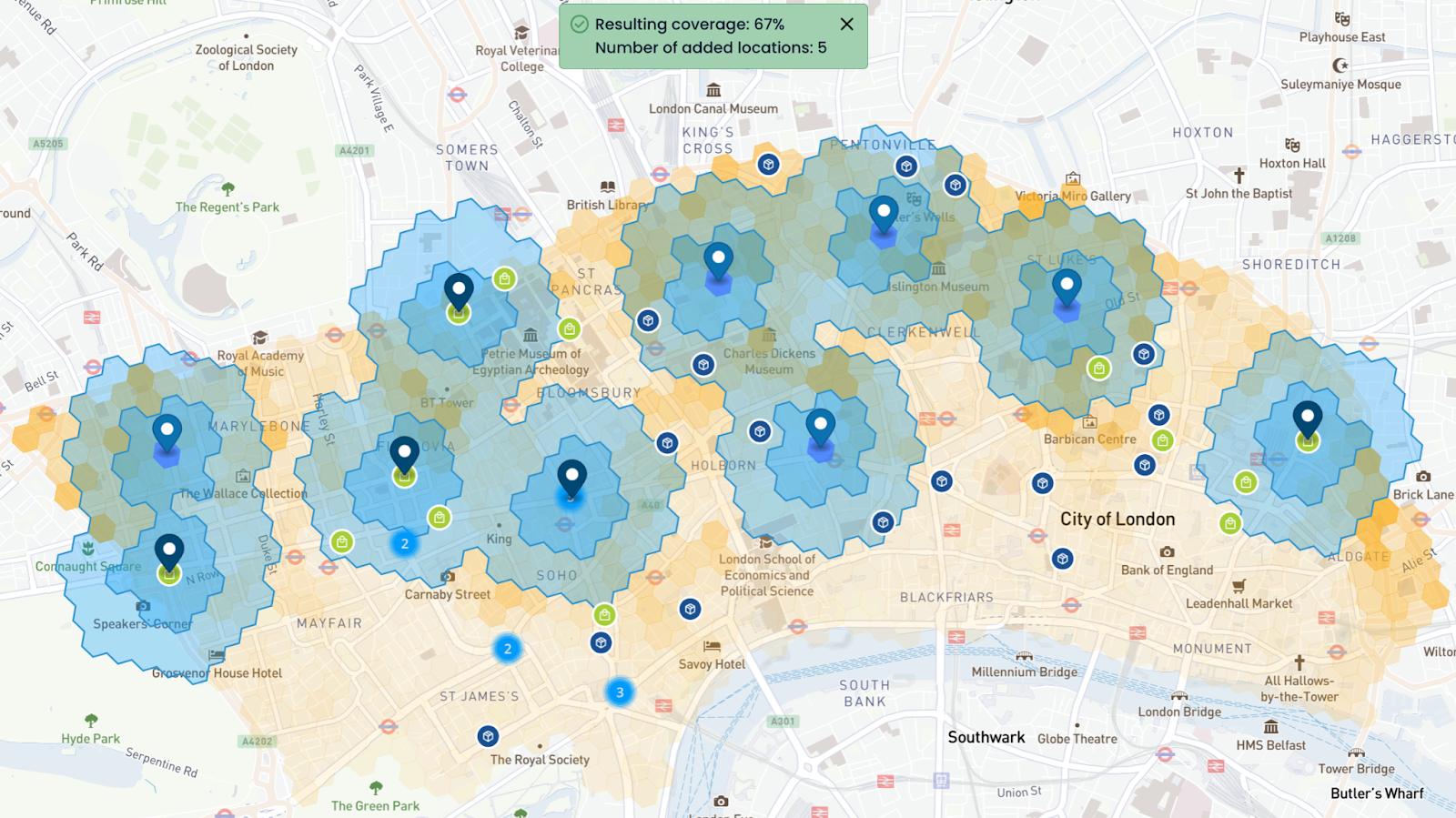 Optimal location recommendation in London