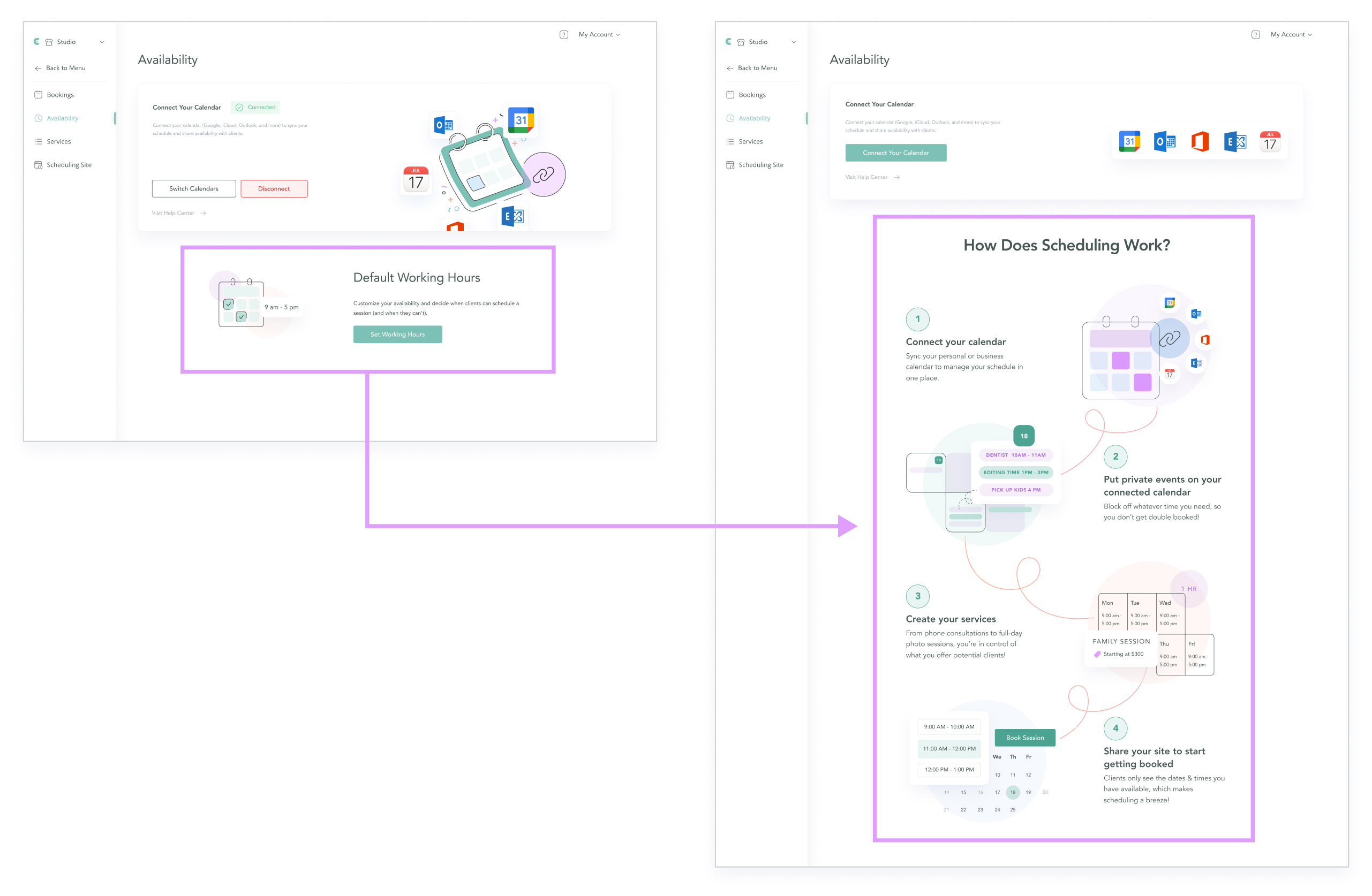 Availability Page updates