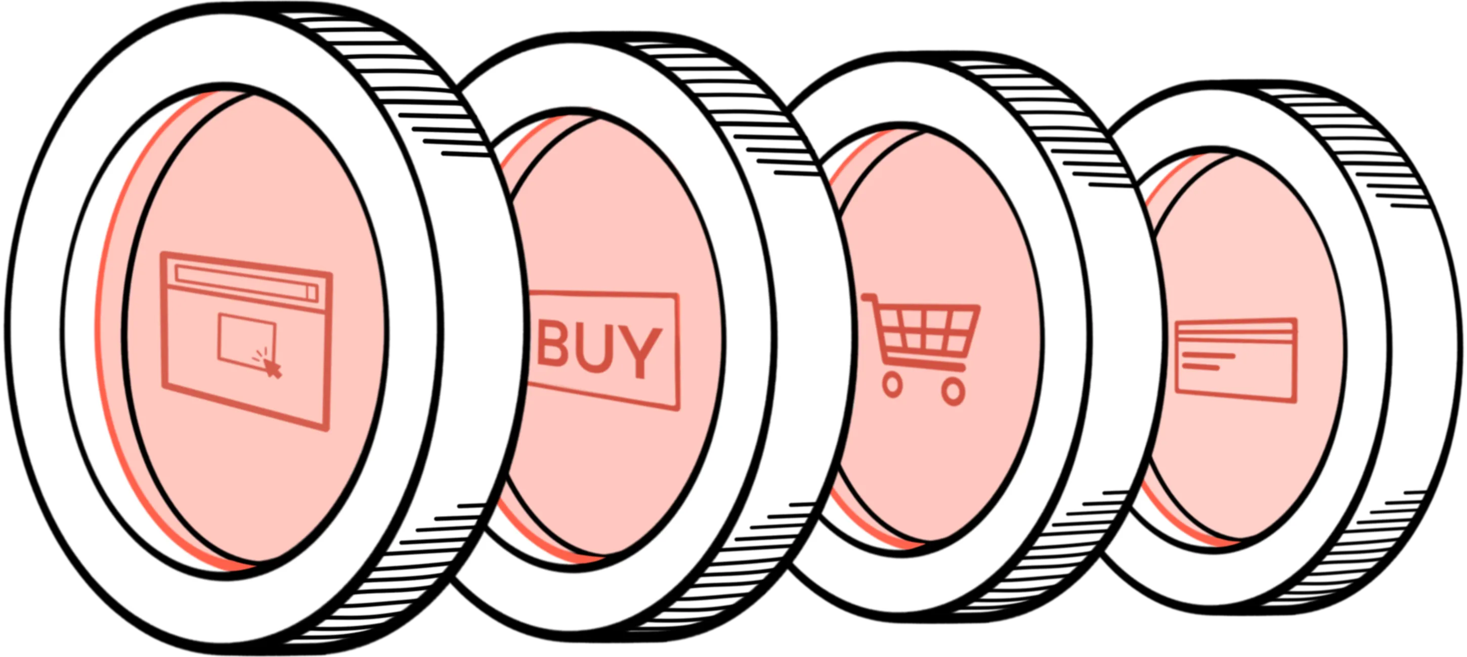 Illustration of a streamlined user journey that guides visitors from first interaction to checkout, representing clear structure, intuitive UX, and higher conversion rates