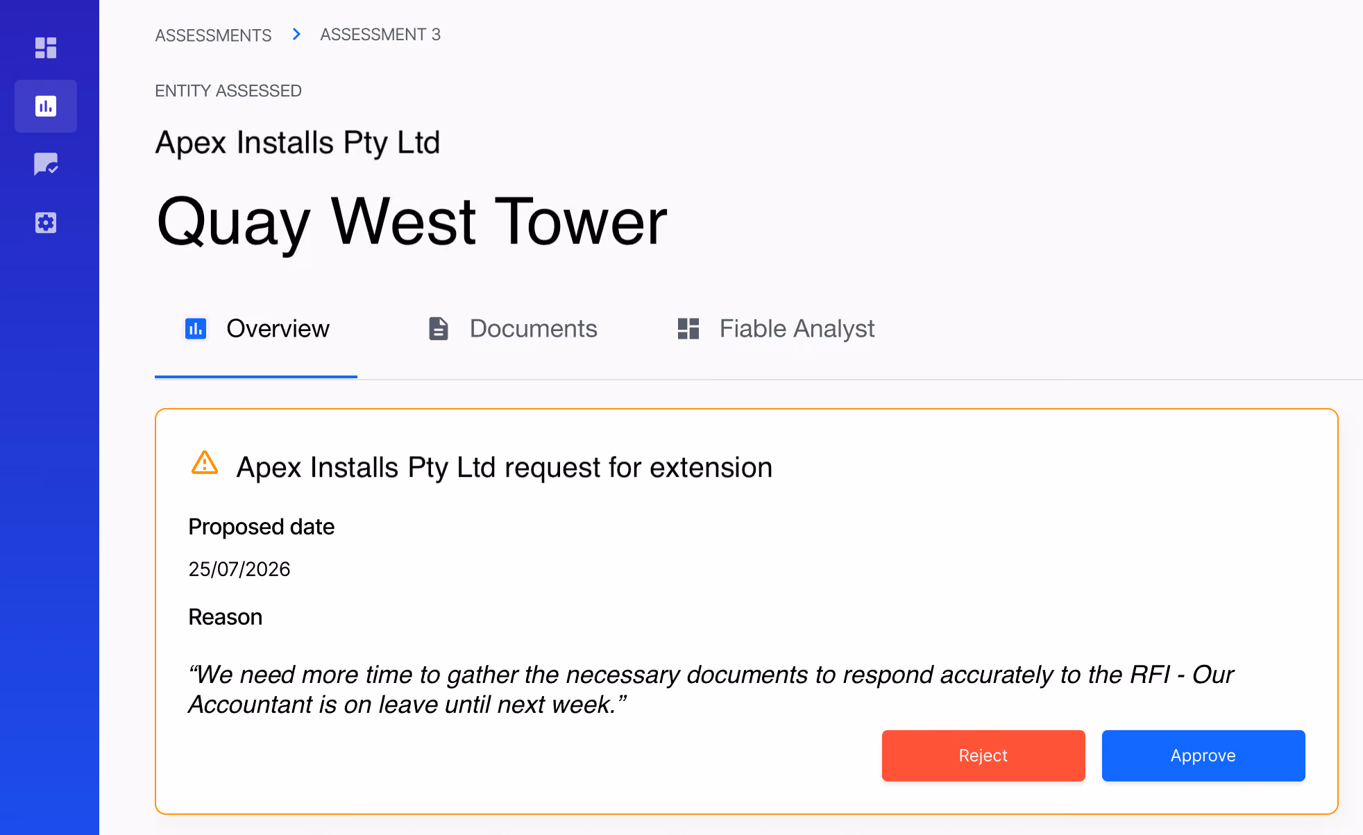 Customer extension request