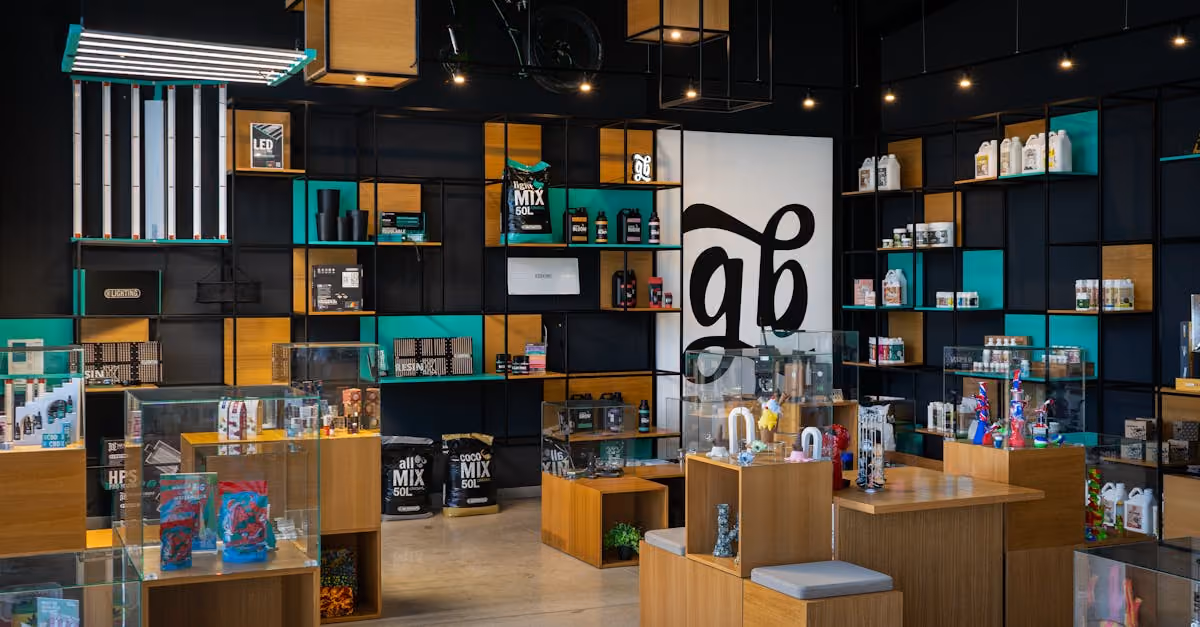 Contemporary cannabis store where seed-to-sale compliance records must match physical dispensary inventory