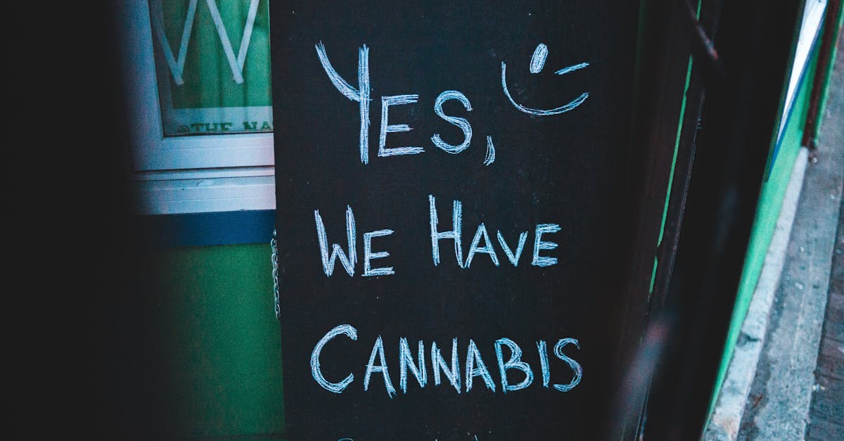 Cannabis dispensary chalkboard sign illustrating retail inventory management