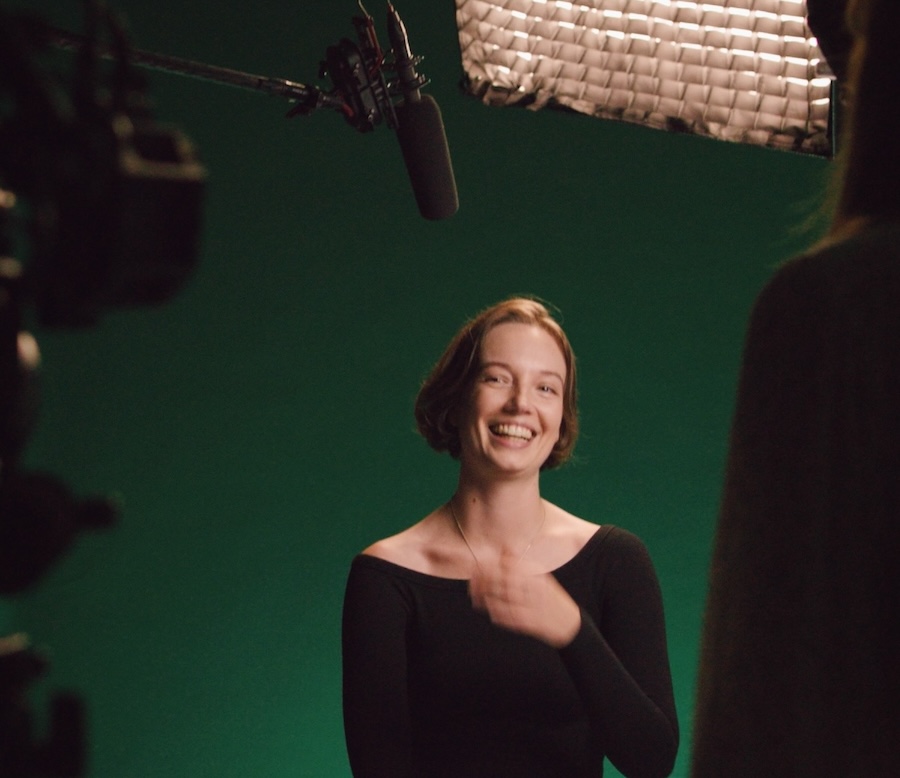Consultant doing a video interview