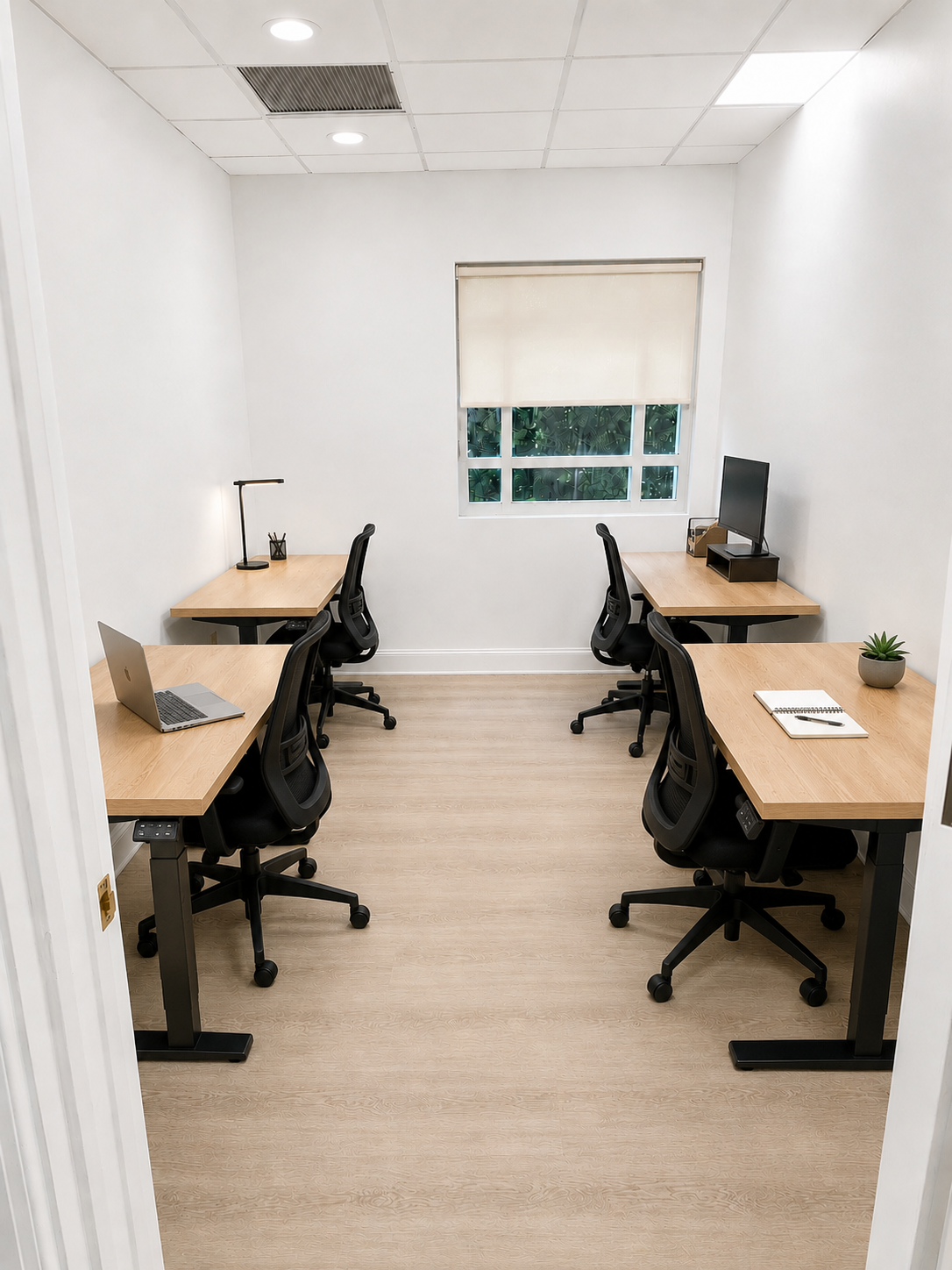 Private office suite with natural light