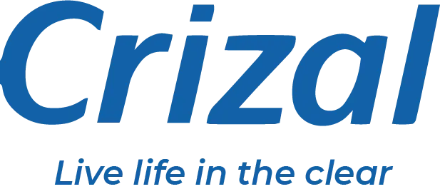 Crizal plain text logo in blue