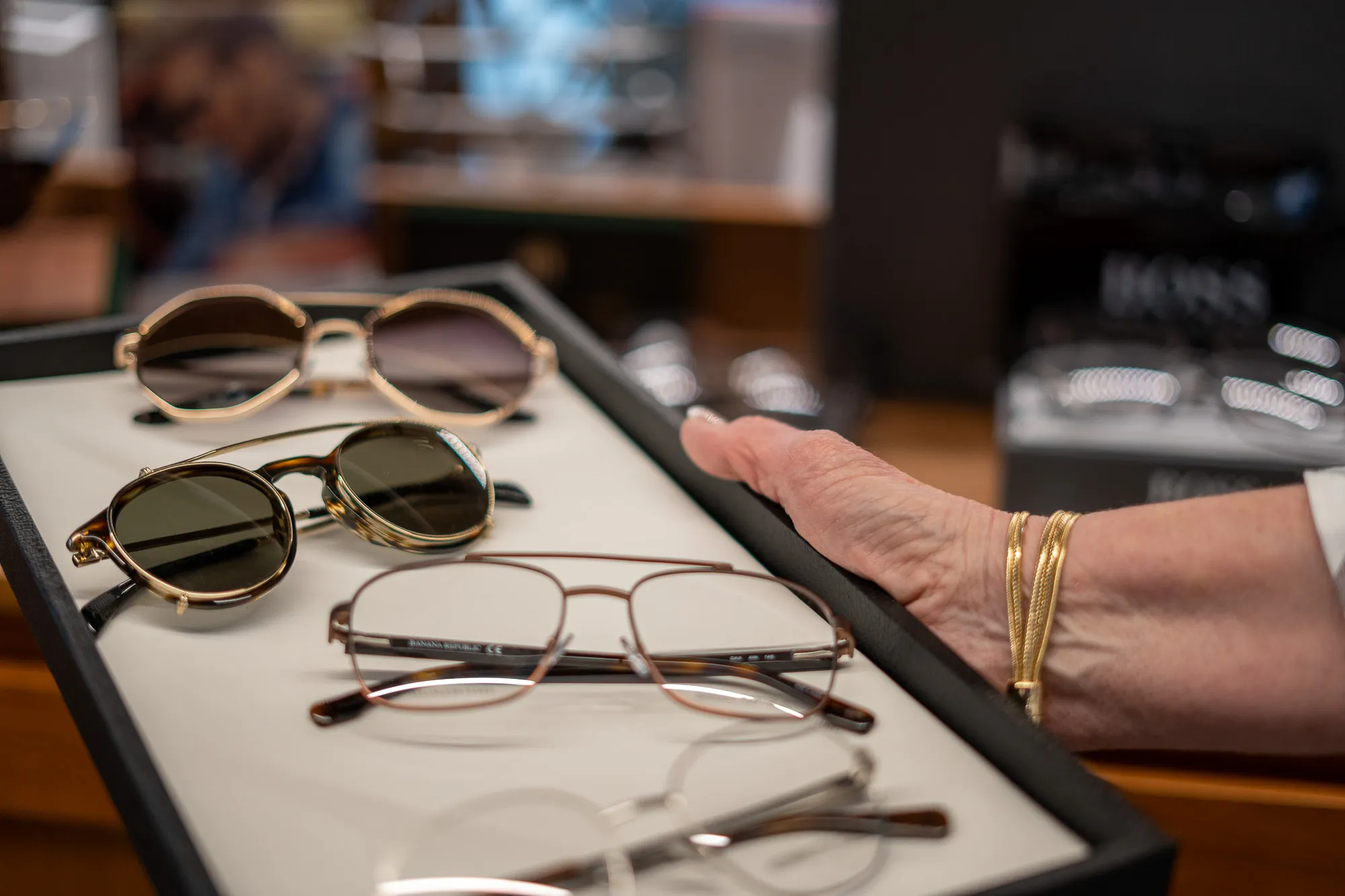 Four different styles of glasses