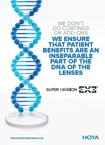 Hoya graphic with a DNA strand in blue