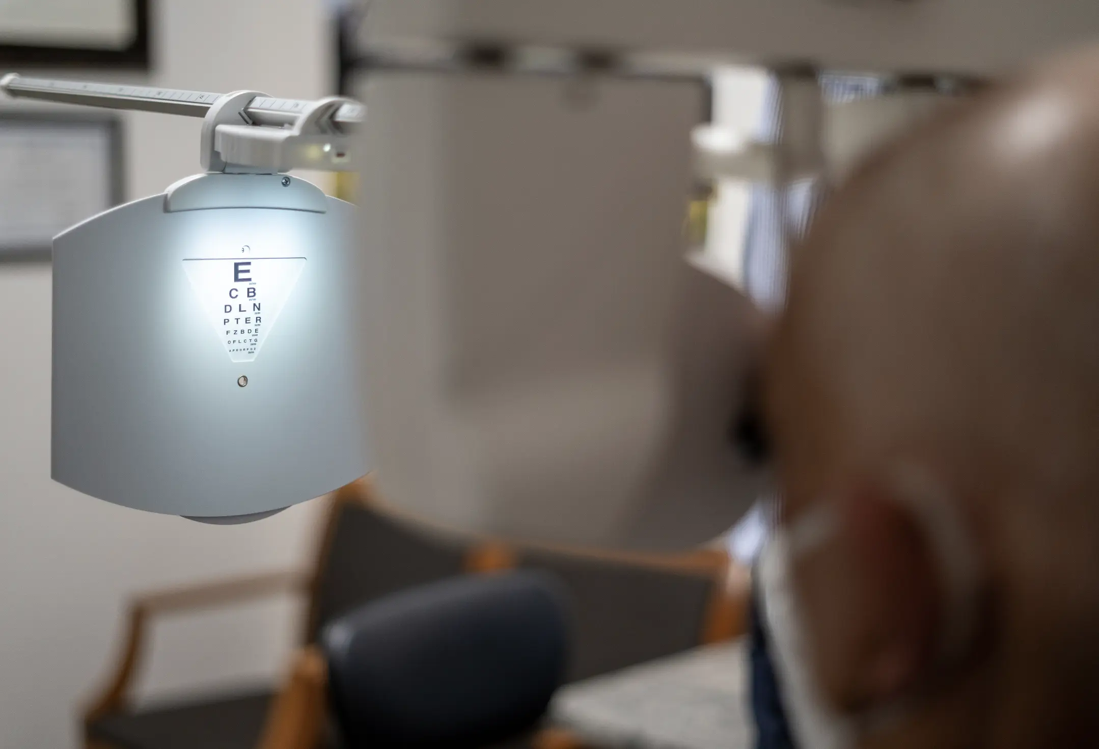 Man performing an eye site test