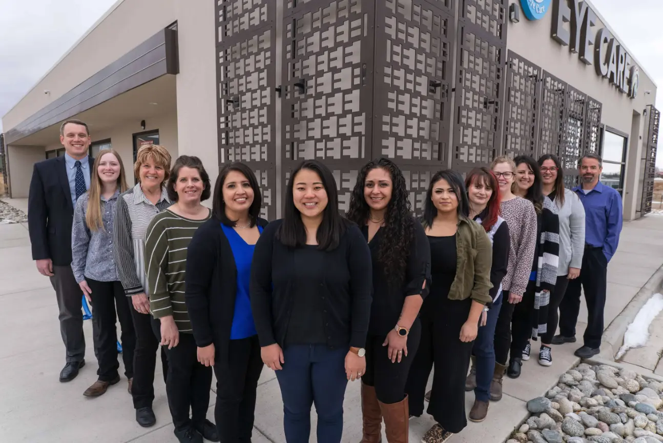 Carbon Valley Eye Care staff standing outside the office