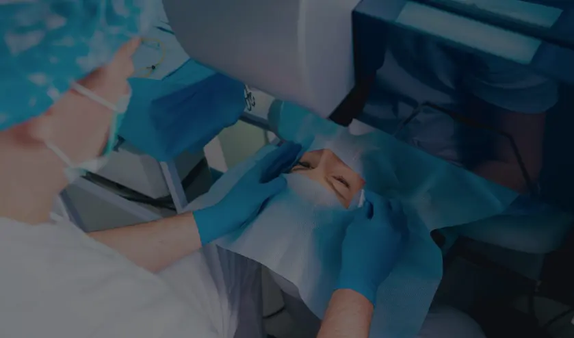 Eye doctor performing LASIK