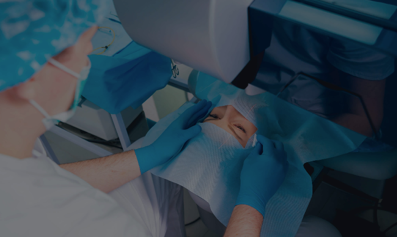 Doctor performing LASIK