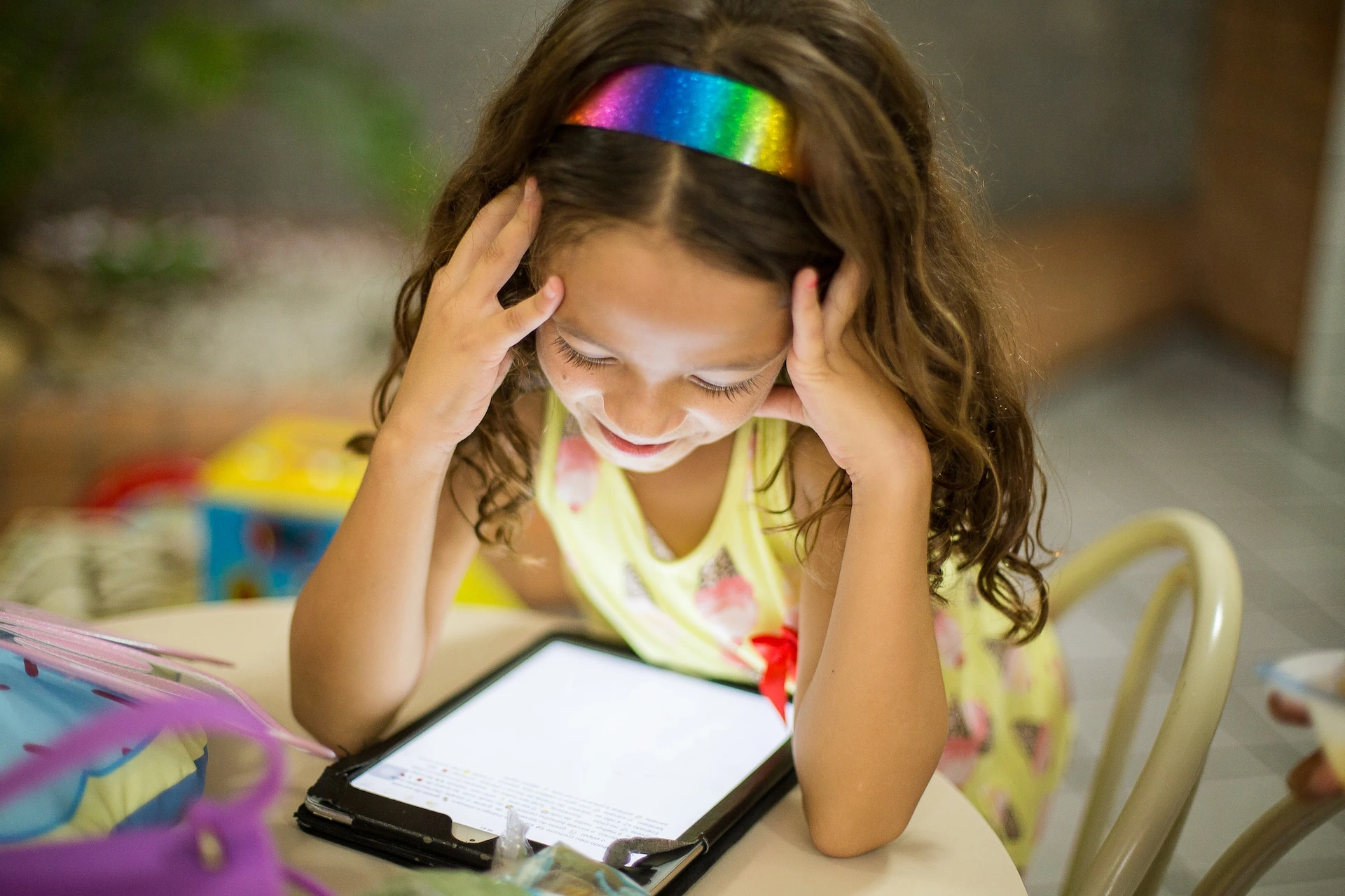 girl using a tablet 