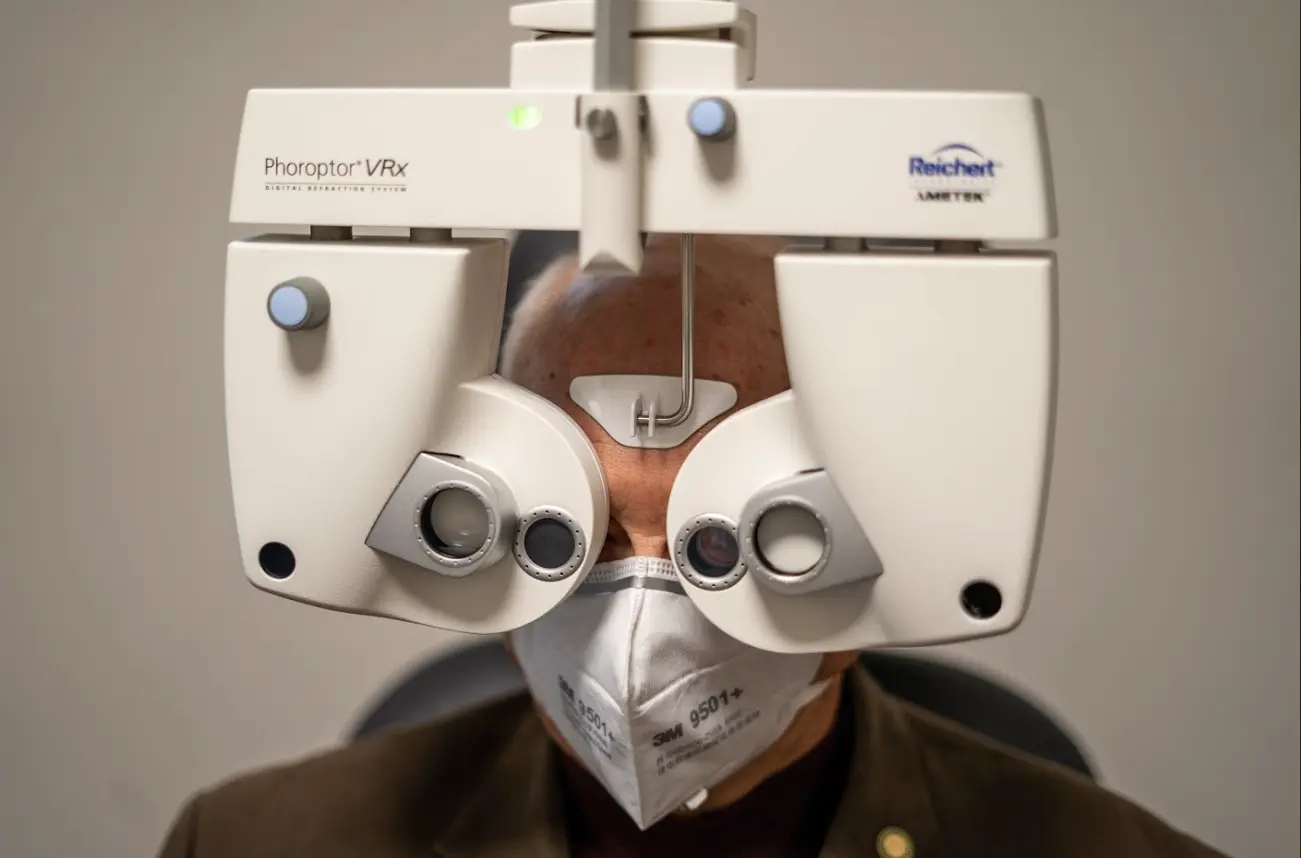 an eye exam at Carbon Valley Eye Care