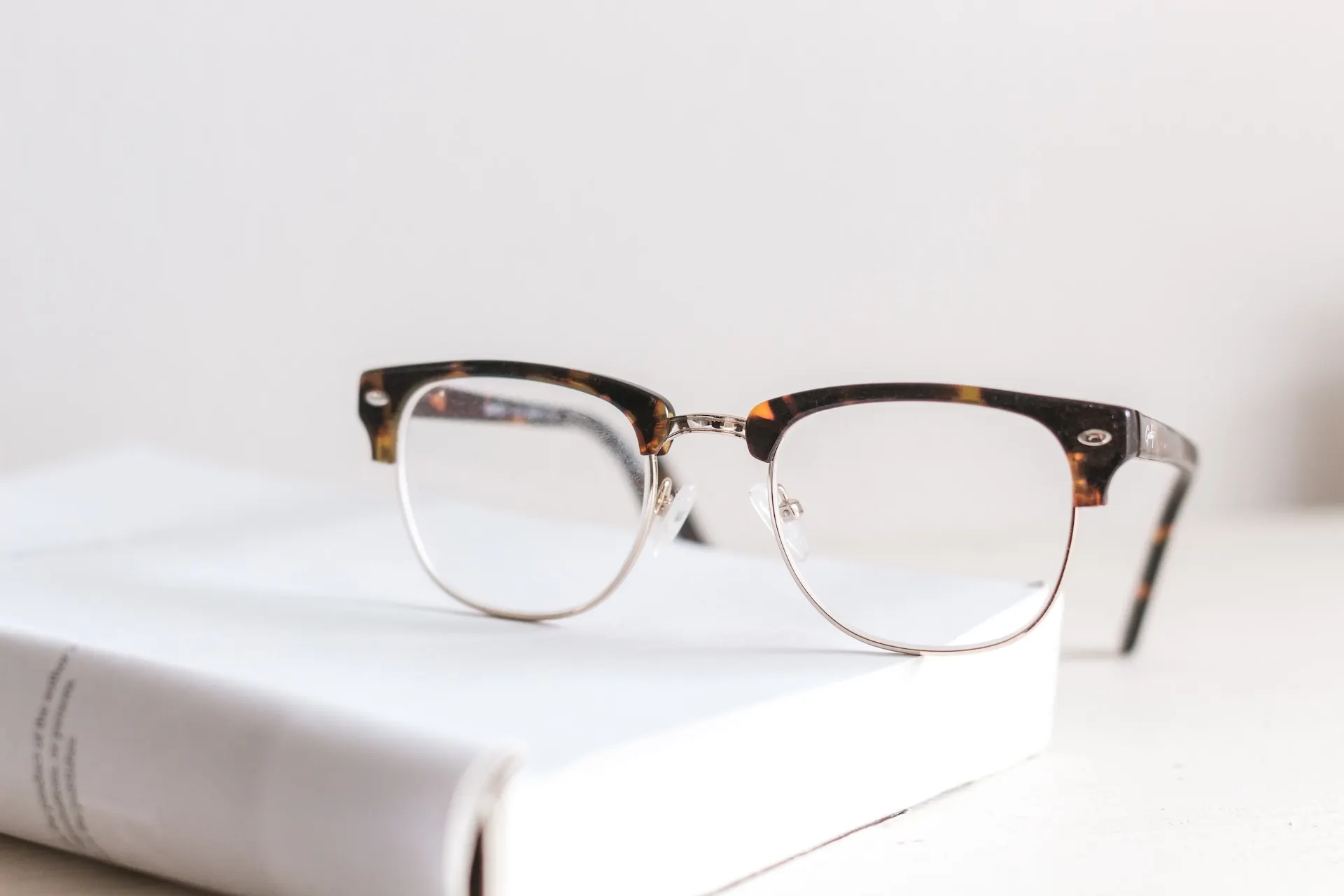 glasses made from clear lenses and a brown frame