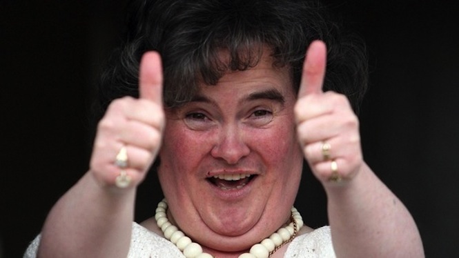 susan boyle thumbs up