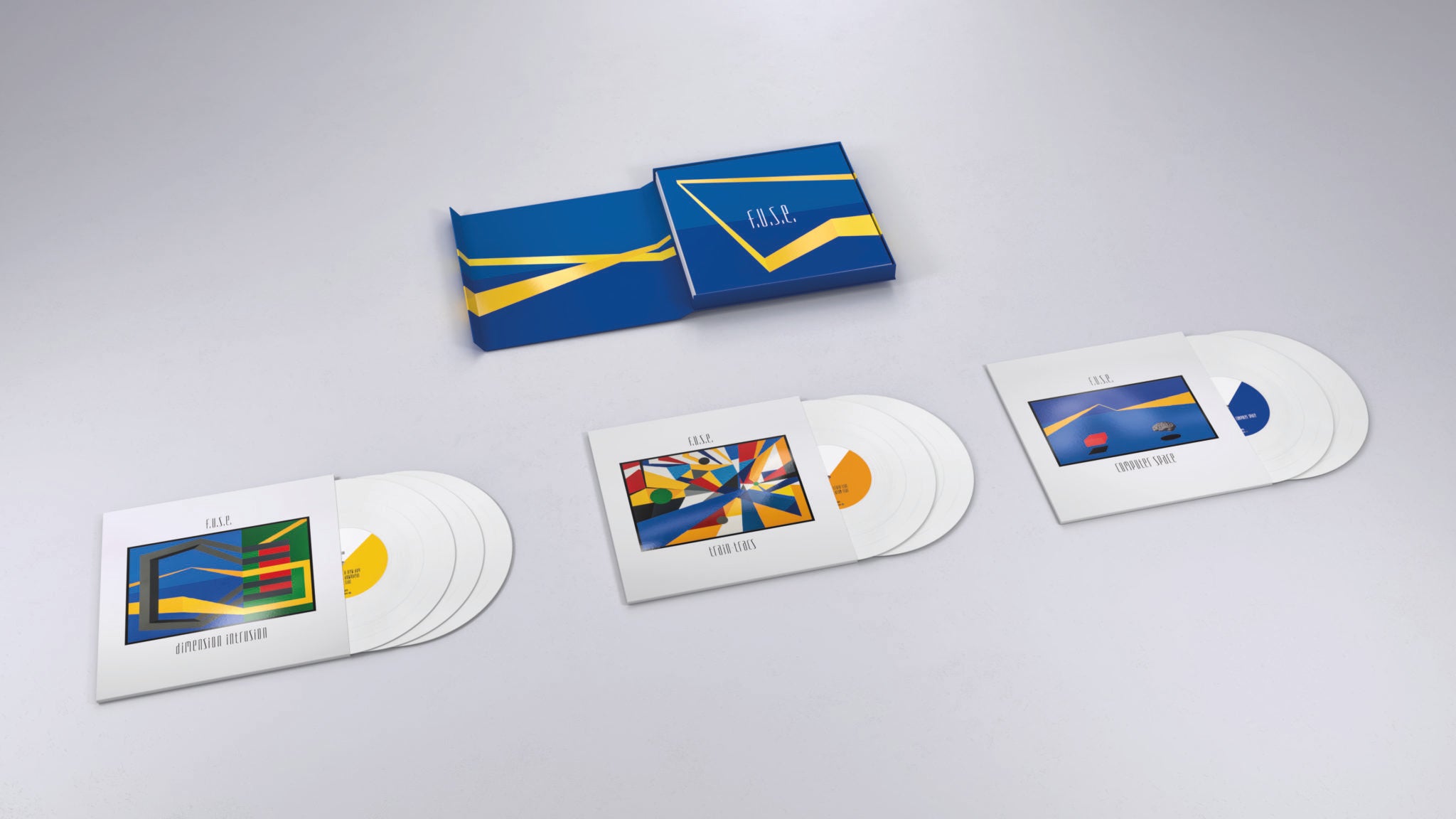 Dimensions (25th Anniversary Edition) box set with white vinyl and prints designed by Matthew Hawtin