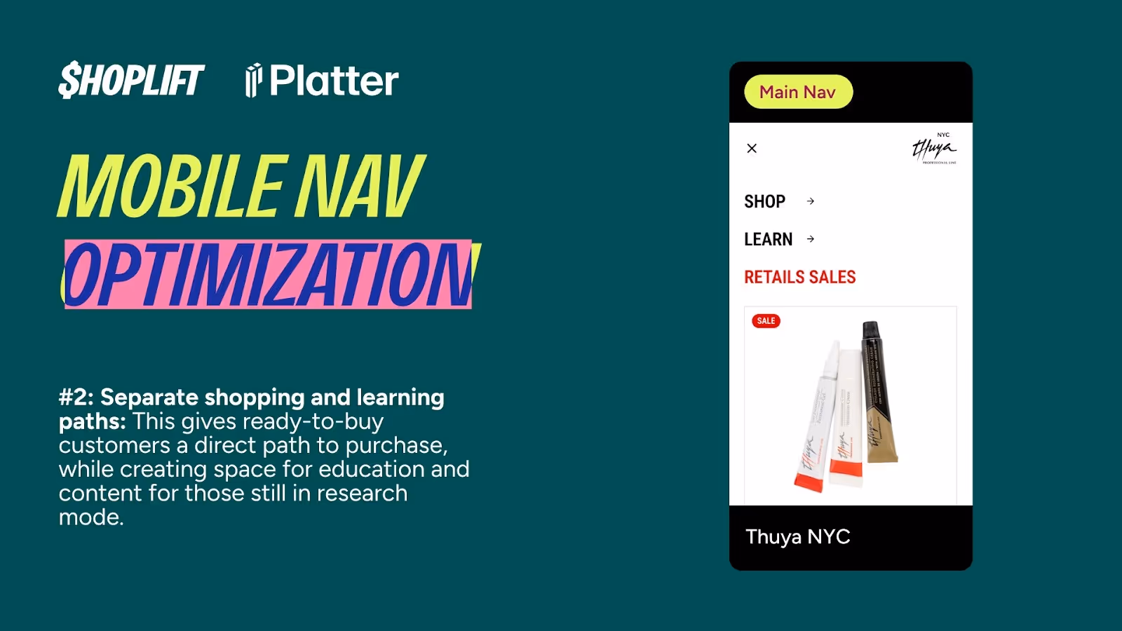 An image showing how to separate your shopping and learning paths within your ecommerce store